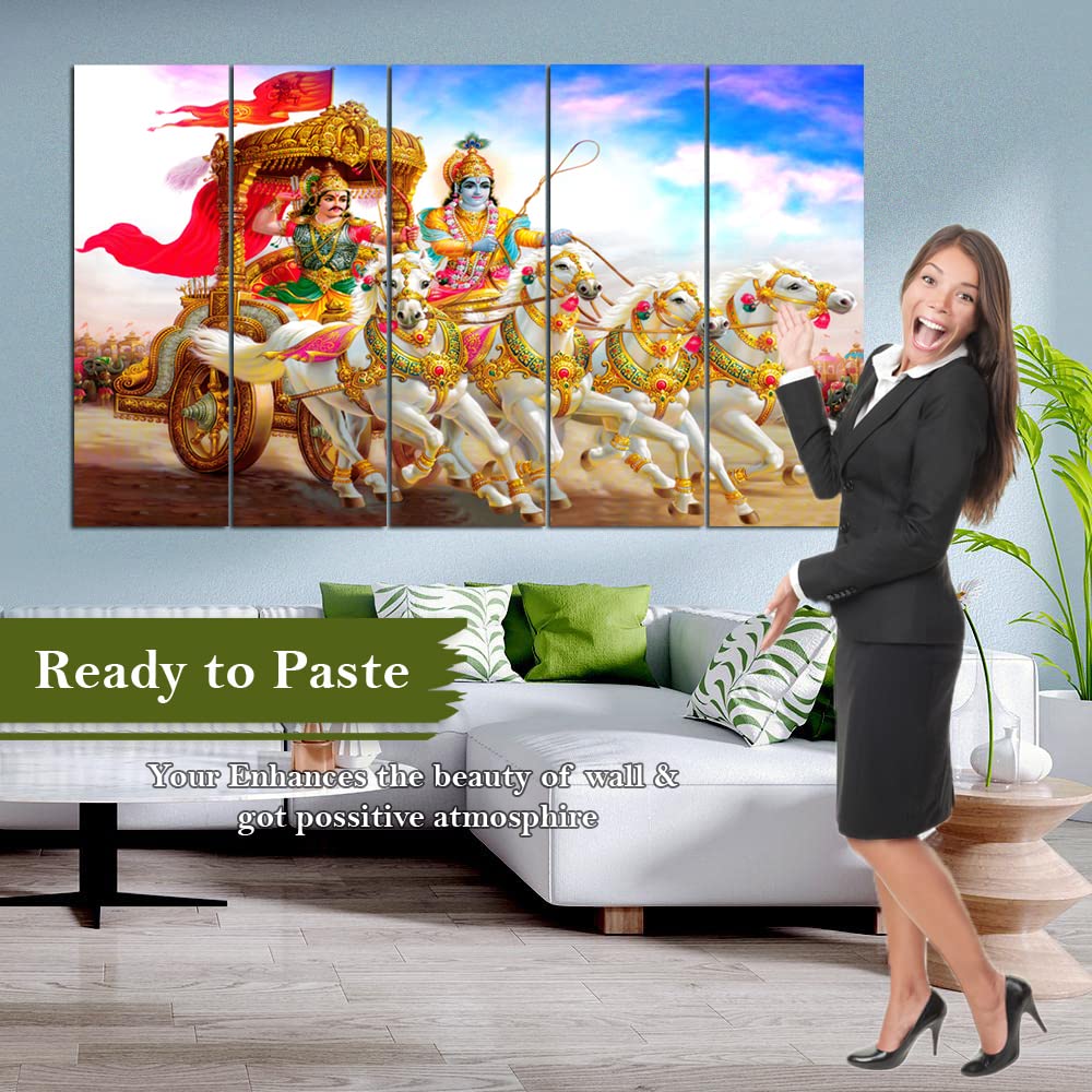 Maxstone Improve Your Place Wall Painting Digital Multiple Pannal (Multicolour, 60 X 30 Inch) Vynl, Sparkle Effects,Wall Paintin